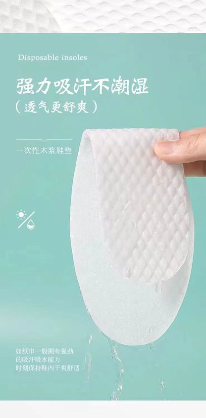Disposable insole women's sweat-absorbent breathable deodorant non-slip thin barefoot artifact single-layer shoes deodorant comfort