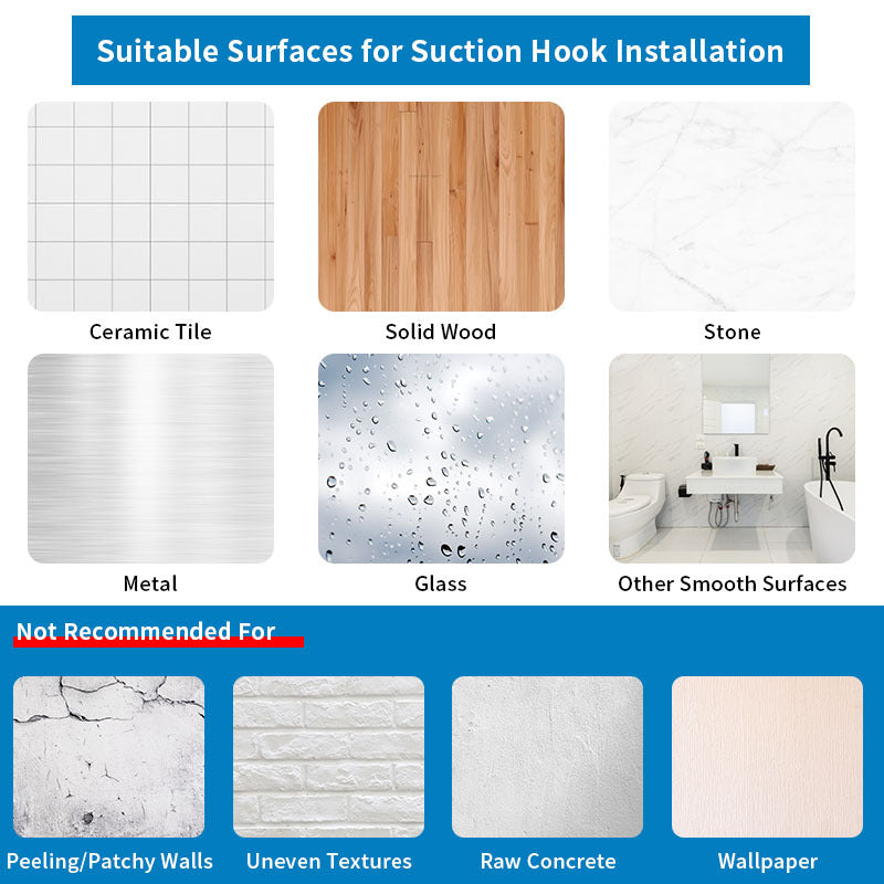 Cross-Border Stainless Steel Vacuum Suction Cup Hooks, No-Drill Bathroom Hooks, Kitchen Hooks, Towel Hooks, Clothes Hooks Wholesale