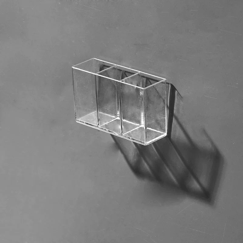 Desktop Wall Hanging Storage Box with Transparent Acrylic Cosmetics Bathroom Stationery Station Kitchen Storage Rack Bedside