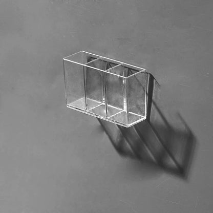 Desktop Wall Hanging Storage Box with Transparent Acrylic Cosmetics Bathroom Stationery Station Kitchen Storage Rack Bedside