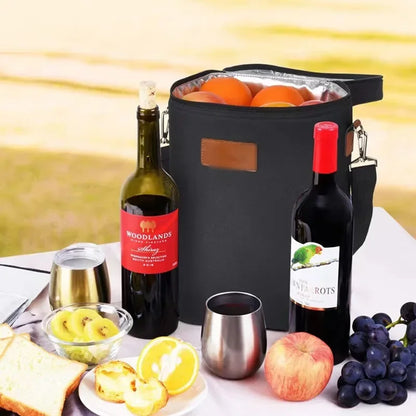 lunch bag red wine thermos bag 4 bottles wine cold ice bag outdoor picnic bag picnic bag