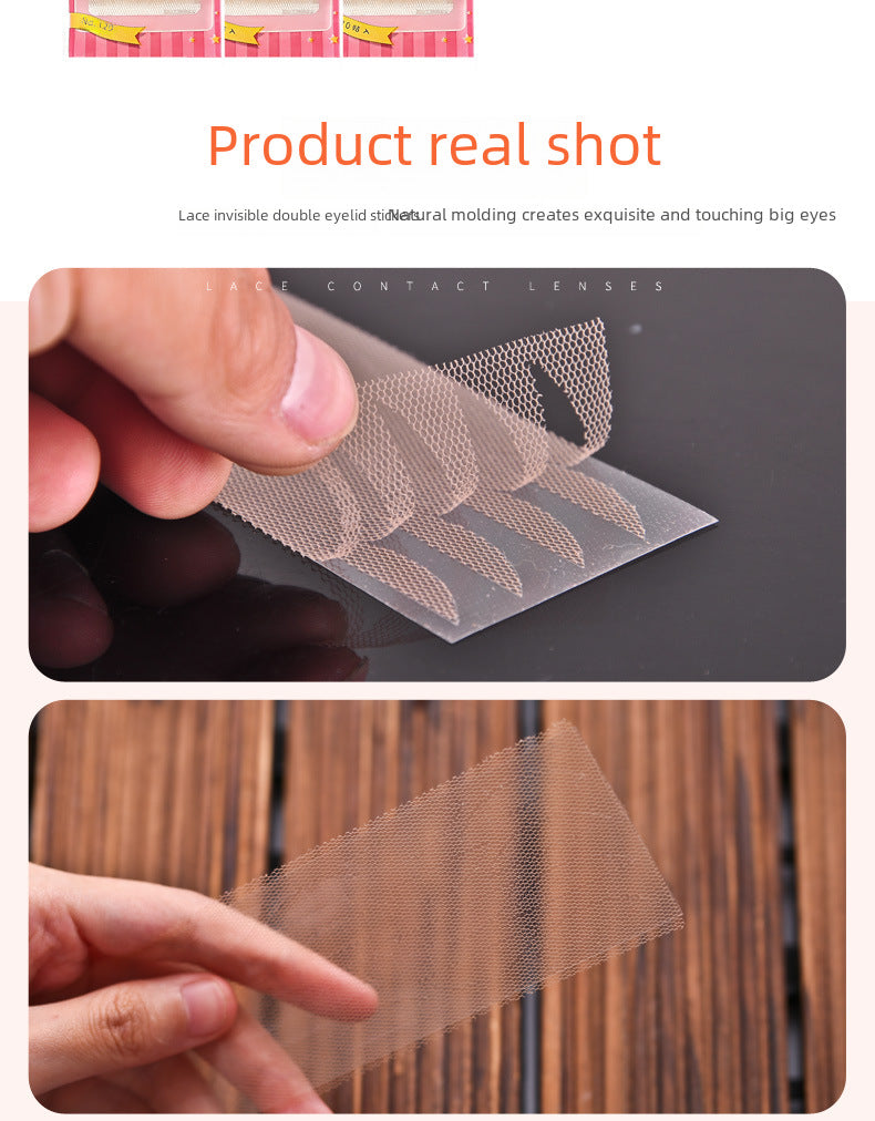 Magic Beauty Lace Double Eyelid Sticker Natural Invisible Traceless Beauty Sticker Mesh Olive-Shaped Eyelid Sticker