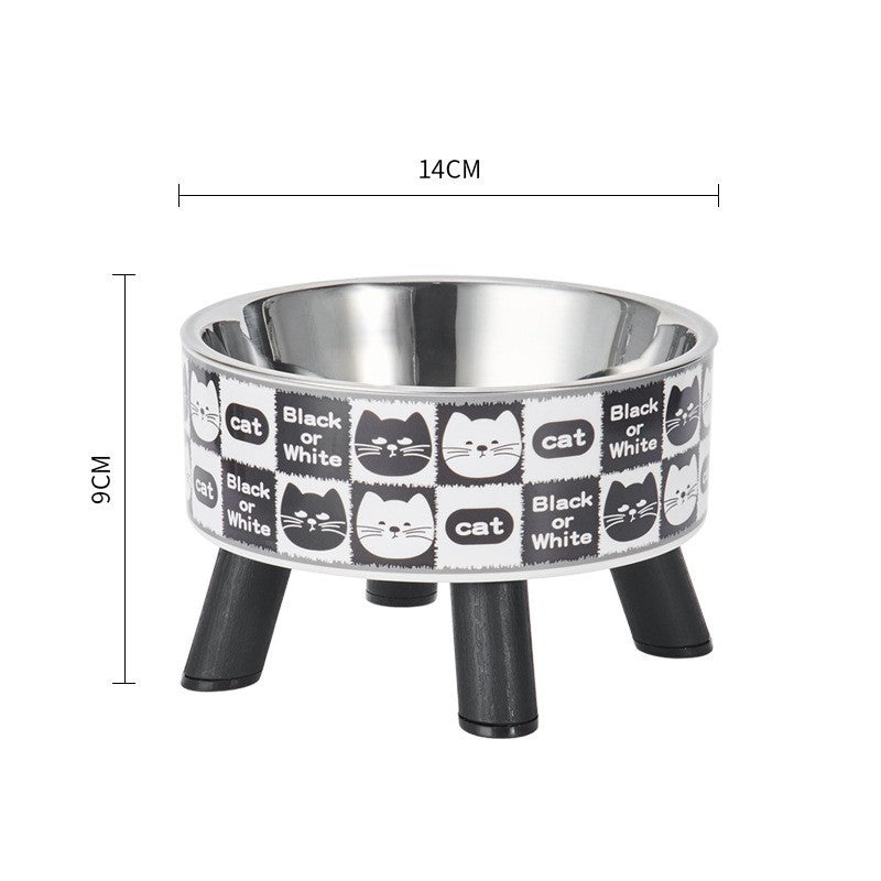 Pet Bowl Anti-overturning Cat Bowl Pet Stainless Steel Dog Bowl Cat Neck Protection High Foot Bowl Dog Food Utensils Cross-border New