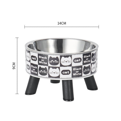 Pet Bowl Anti-overturning Cat Bowl Pet Stainless Steel Dog Bowl Cat Neck Protection High Foot Bowl Dog Food Utensils Cross-border New