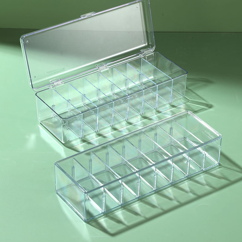 Desktop Storage Box Drawer Built-in Partition Transparent Acrylic Narrow Long Rectangular Cosmetic Workstation Kitchen