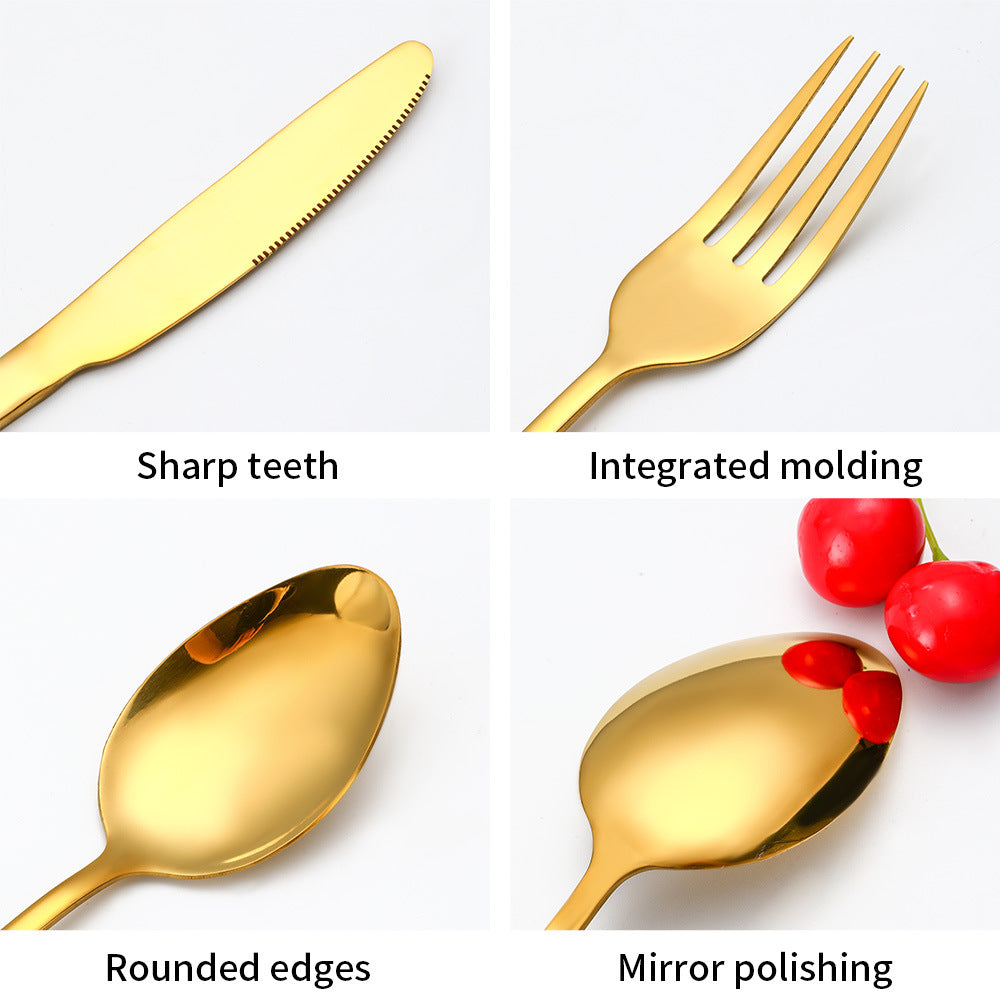 Amazon Outdoor Stainless Steel Tableware Steak Knife and Fork Spoon Barbecue Clip Plate 10-piece Travel Camping Set