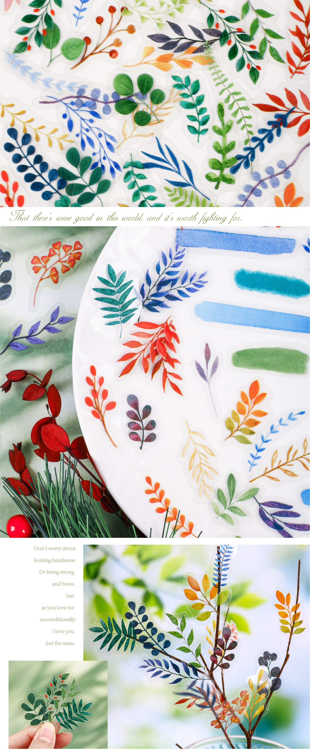 Retrostory Qingxu Series Pet Stickers with Branches and Leaves Growth Theme 30 Pieces into 6 Creative Handbook Decoration Stickers