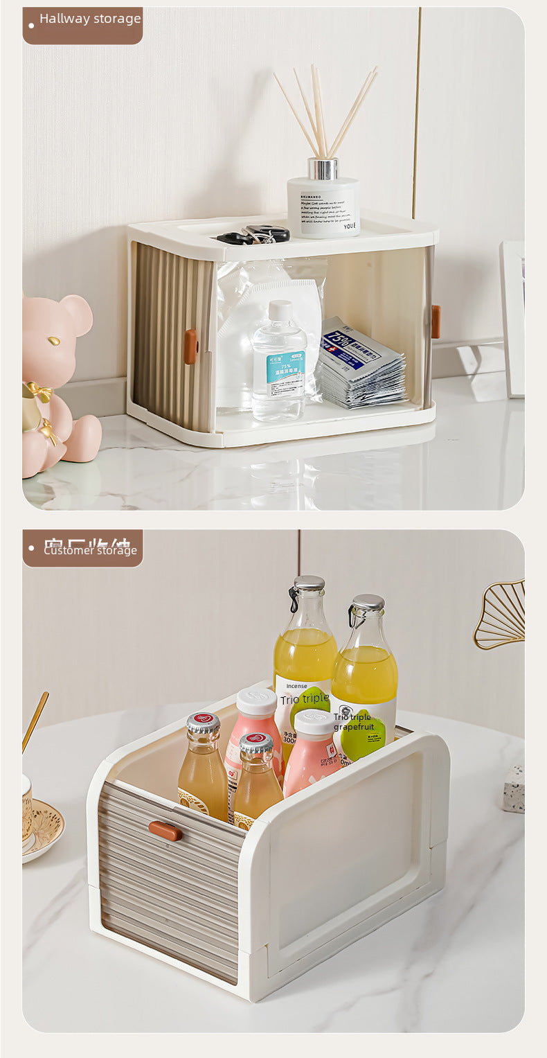 Yeya Simple and Creative Desktop Organizing Cosmetics Storage Box Living Room Entrance Desk Can Be Stacked with Makeup Storage
