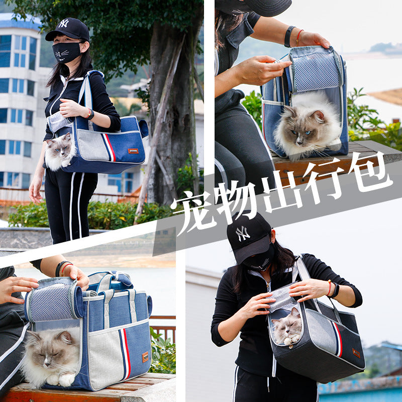 Cat Bag, Pet Bag, Large-Capacity Cat Bag, Dog Outing Shoulder Cross-Body Backpack, a Must-Have for Pet Travel