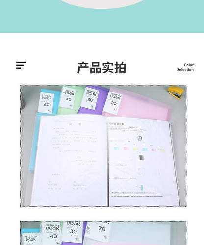 Transparent Multi-Layer Loose-Leaf A4 Folder Pp Student Certificate and Test Paper Storage Book File Folder for Pregnancy Check-Up and Music Score Storage