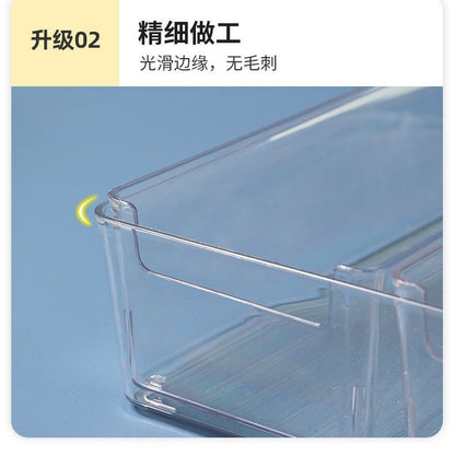 Desktop Storage Box Small Miscellaneous Stationery Sticky Notes Handbook Pencil Transparent Narrow Long Storage Storage Box