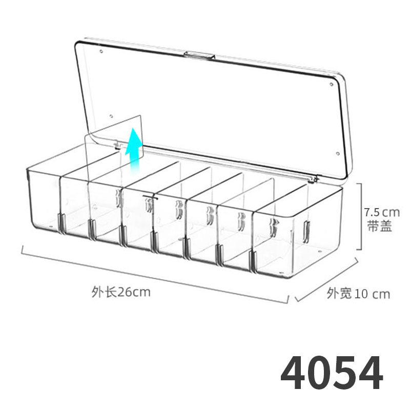 Desktop Storage Box Drawer Built-in Partition Transparent Acrylic Narrow Long Rectangular Cosmetic Workstation Kitchen