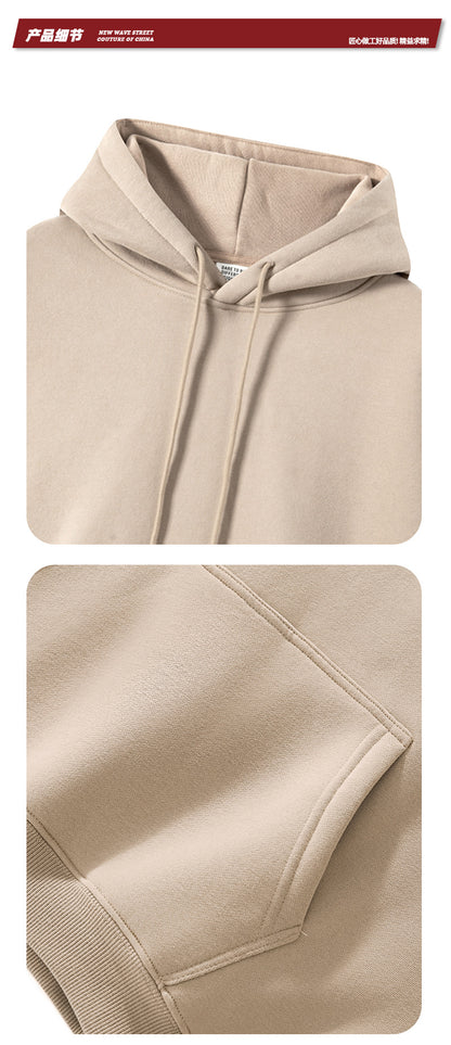 Cai Xiang Island Men's Clothing | Autumn and Winter Cross-Border American-Style Fleece Hoodie Men's Street Fashion Hooded Sweatshirt with Drawstring