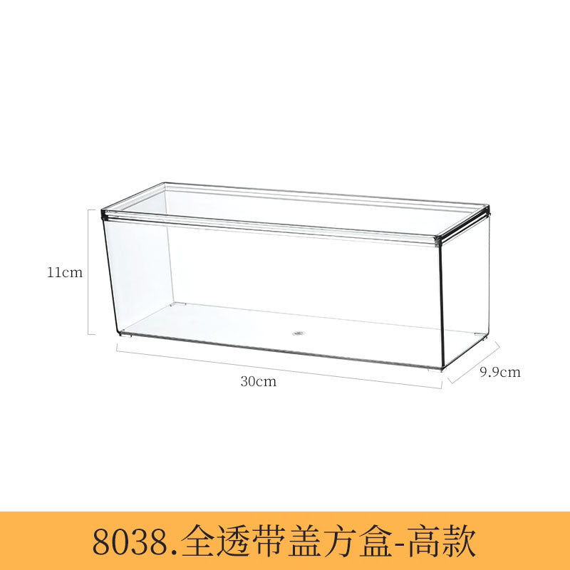 Desktop Storage Box Drawer Built-in Partition Transparent Acrylic Narrow Long Rectangular Cosmetic Workstation Kitchen