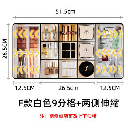 Built-in Partition Telescopic Cosmetic Lipstick Classification Dressing Table Deep Cabinet Partition Dormitory Drawer Inner Partition Storage Box