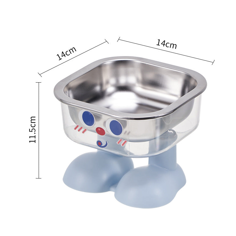 Pet stainless steel bowl non-slip large capacity dog bowl cat goblet bowl neck protection pet bowl anti-knock cat bowl new