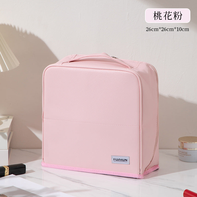 Vertical Cosmetic Bag, Large Capacity, Women's Pencil Case, Travel Pu Waterproof, Can Be Hung on Luggage, Makeup Brush Storage Bag