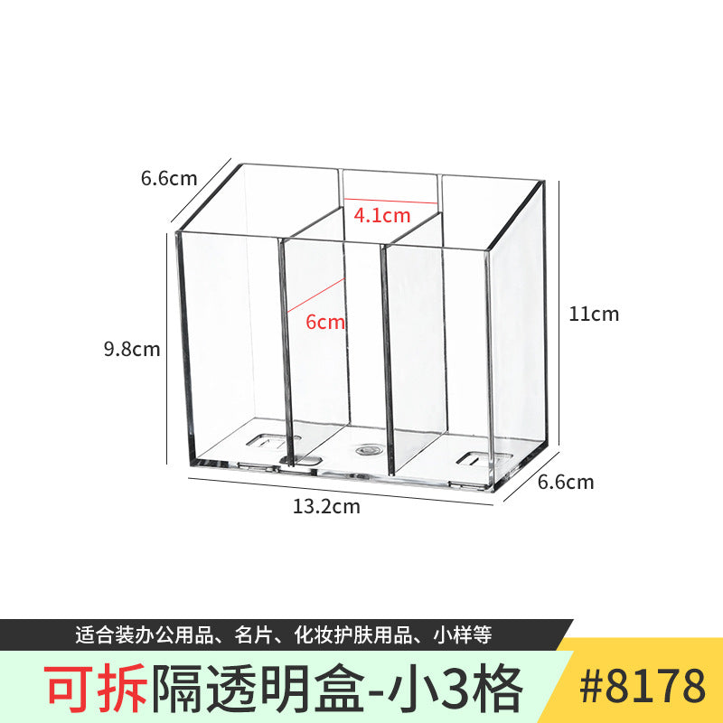 Transparent Storage Box Cosmetics Organizer Desktop Lipstick Makeup Brush Skin Care Product Pen Holder Makeup Box Storage Shelf