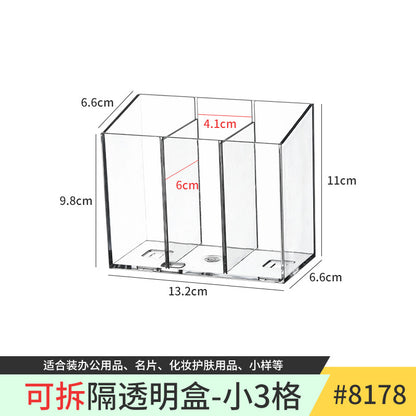 Transparent Storage Box Cosmetics Organizer Desktop Lipstick Makeup Brush Skin Care Product Pen Holder Makeup Box Storage Shelf