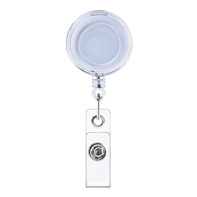 Transparent Easy Pull Buckle Doctor Nurse Breast Card Certificate Card Case Anti-loss Clip Buckle Meal Card Work Card Transparent Color Retractable Buckle