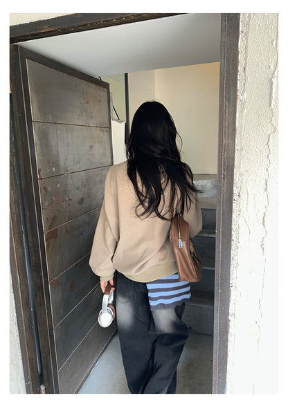 Guangzhou Huang Zheng American Retro Sexy Pullover Embroidered Sweatshirt Feminine Versatile Long-Sleeved Casual Top 530821