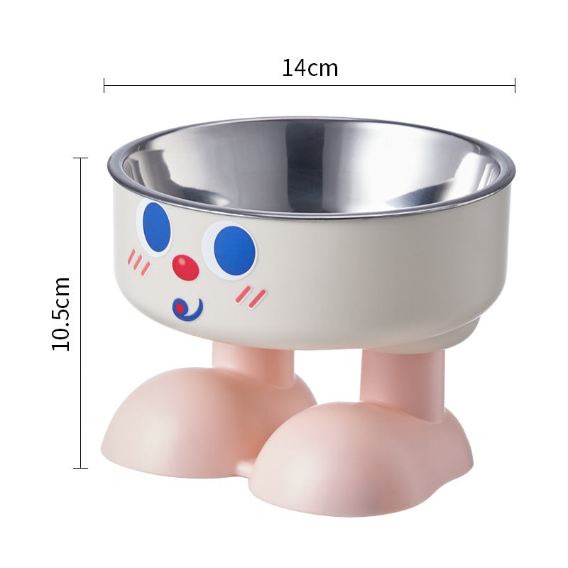 Pet stainless steel bowl non-slip large capacity dog bowl cat goblet bowl neck protection pet bowl anti-knock cat bowl new