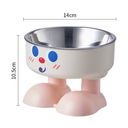 Pet stainless steel bowl non-slip large capacity dog bowl cat goblet bowl neck protection pet bowl anti-knock cat bowl new