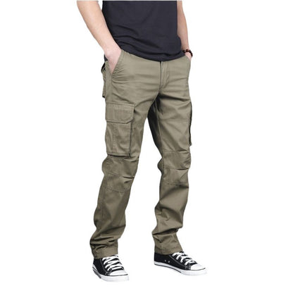 Spring and Autumn Cotton Crane Pants Foreign Trade Plus Size Pants Site Work Pants Men's Multi-Pocket Wear-Resistant Casual Pants
