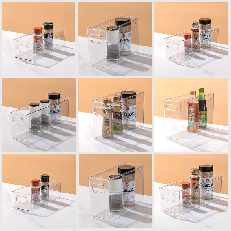 Desktop Storage Box Narrow Long Slim High Gap Transparent Acrylic Snack Kitchen Mirror Cabinet File Bathroom Cosmetics