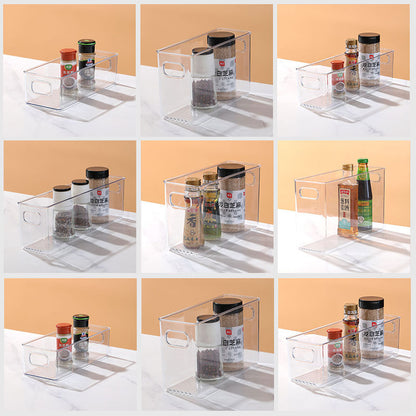 Desktop Storage Box Narrow Long Slim High Gap Transparent Acrylic Snack Kitchen Mirror Cabinet File Bathroom Cosmetics
