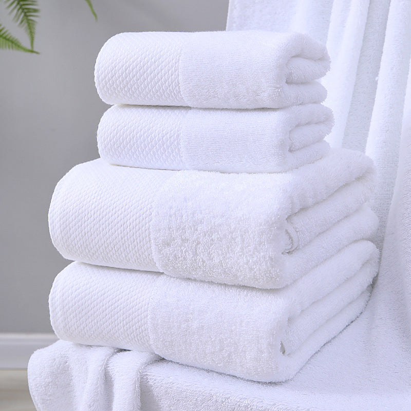 Hotel towel bath towel extra large absorbent pure cotton beauty salon hotel hot spring bed & breakfast white towel bath towel can add Logo