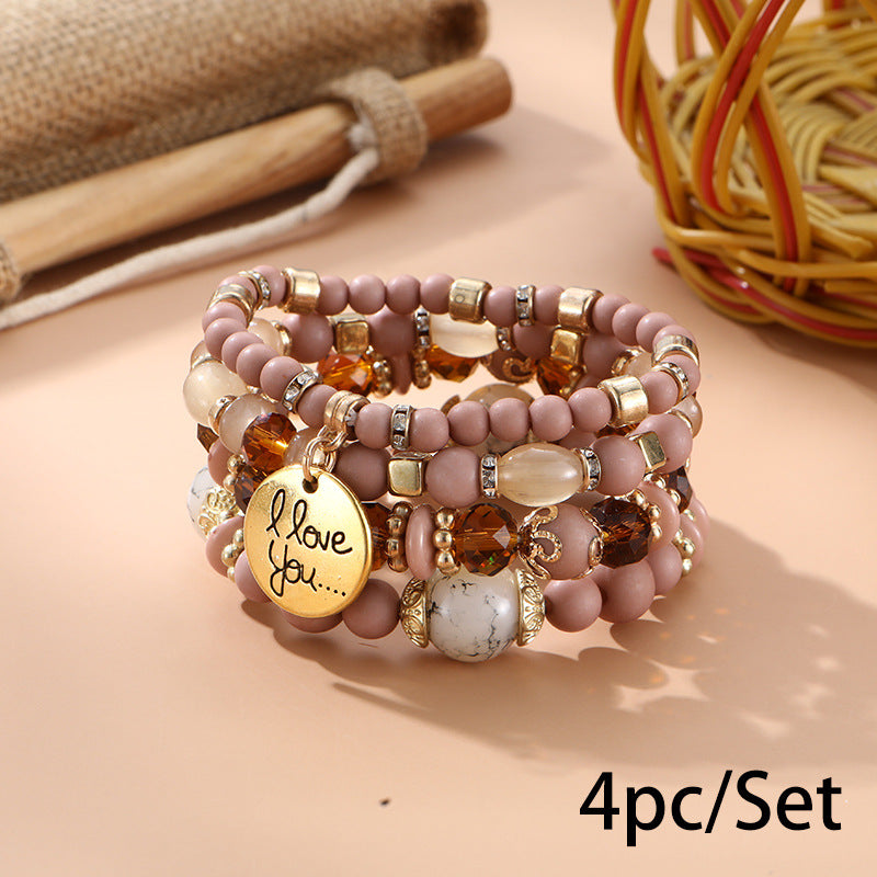 European and American Cross-Border Hot-Selling New Bohemian Bracelets Creative Tassel Multi-Layer Beaded Bracelets Fashion Jewelry