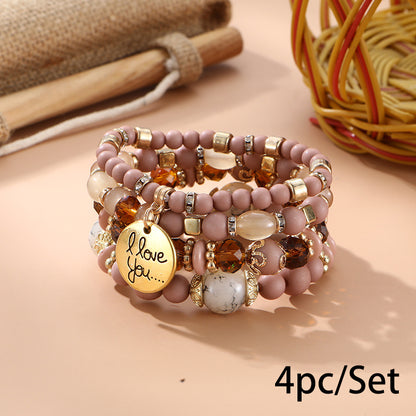 European and American Cross-Border Hot-Selling New Bohemian Bracelets Creative Tassel Multi-Layer Beaded Bracelets Fashion Jewelry