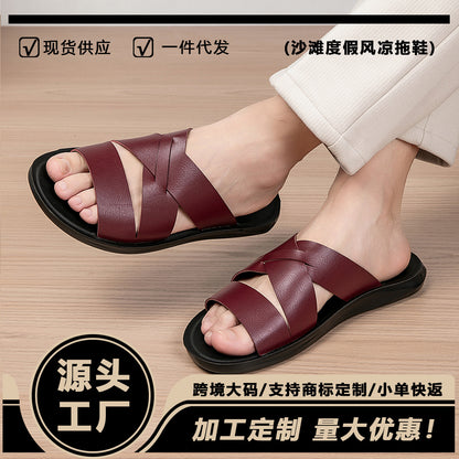 Men's New Style Summer Fashion Soft-Soled Non-Slip Sandals, Cross-Border Large Size Slippers, Wear-Resistant, European Sizes 39-47
