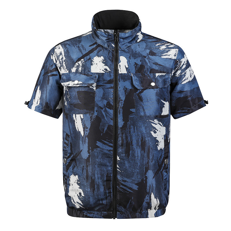 Cross-border Direct Supply Summer Cooling and Heat Prevention Air-conditioning Clothing Clothes with Fan Short-sleeved Vest Outdoor Sunscreen Work Wear