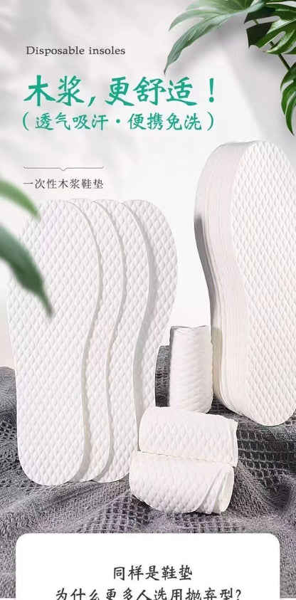 Disposable insole women's sweat-absorbent breathable deodorant non-slip thin barefoot artifact single-layer shoes deodorant comfort