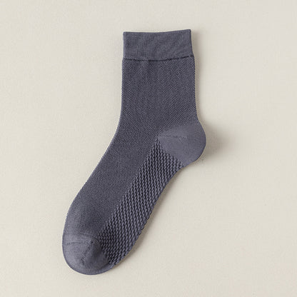 Zhuji socks men's mid-tube socks summer ultra-thin deodorant summer business spring and summer mesh stockings breathable sweat absorption