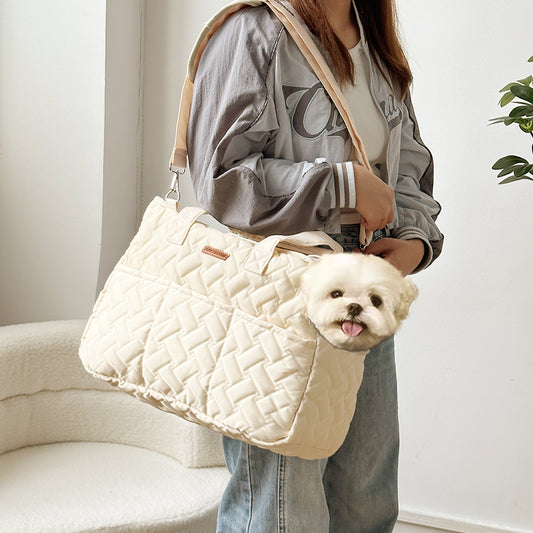 Cat Bag Outgoing Portable Breathable Shoulder Breathable Small Dog Bag Portable Lightweight Canvas Cat Pet Crossbody Backpack