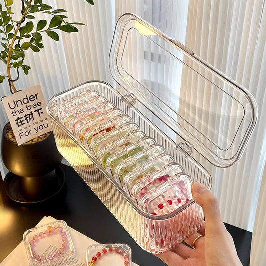 Acrylic Storage Box Jewelry Drawer Bracelet Storage Crystal Necklace Multi-lattice Jewelry Box Portable Anti-oxidation Bracelet