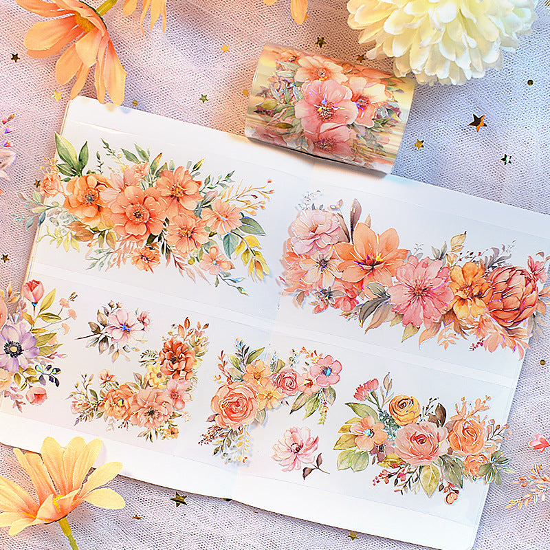 Original hand account tape shell light flower decoration handmade collage diy hand account material wholesale special material pet tape