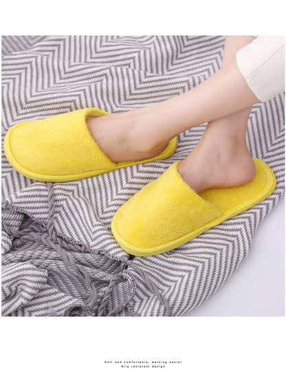 New plush indoor home autumn and winter wooden floor warm EVA moon cotton slippers Cixi men and women couples