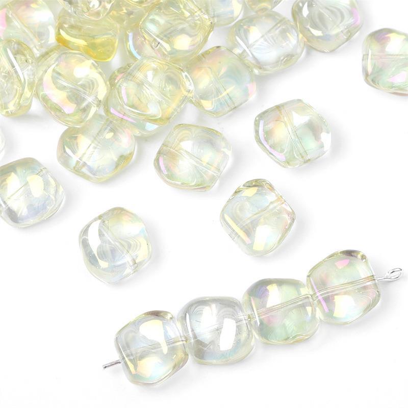 Glass color-plated oblique crystal beads antique diy handmade hairpin necklace material accessories cross-border a generation of hair