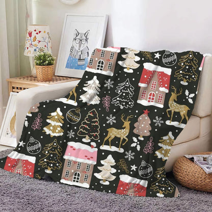 Christmas Decoration Blanket Holiday Blanket Red Festive Blanket Christmas Tree Polo Sofa Blanket Flannel Blanket