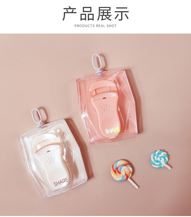 Snow Belle's New Cat Paw Eyelash Curler Wholesale Curling Tool Easy to Use with Silicone Strip Beauty Wide-Angle Eyelashes