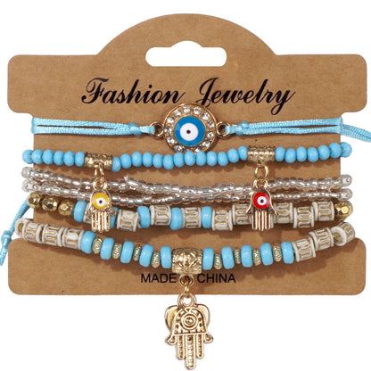 European and American Cross-Border Hot-Selling New Bohemian Bracelets Creative Tassel Multi-Layer Beaded Bracelets Fashion Jewelry