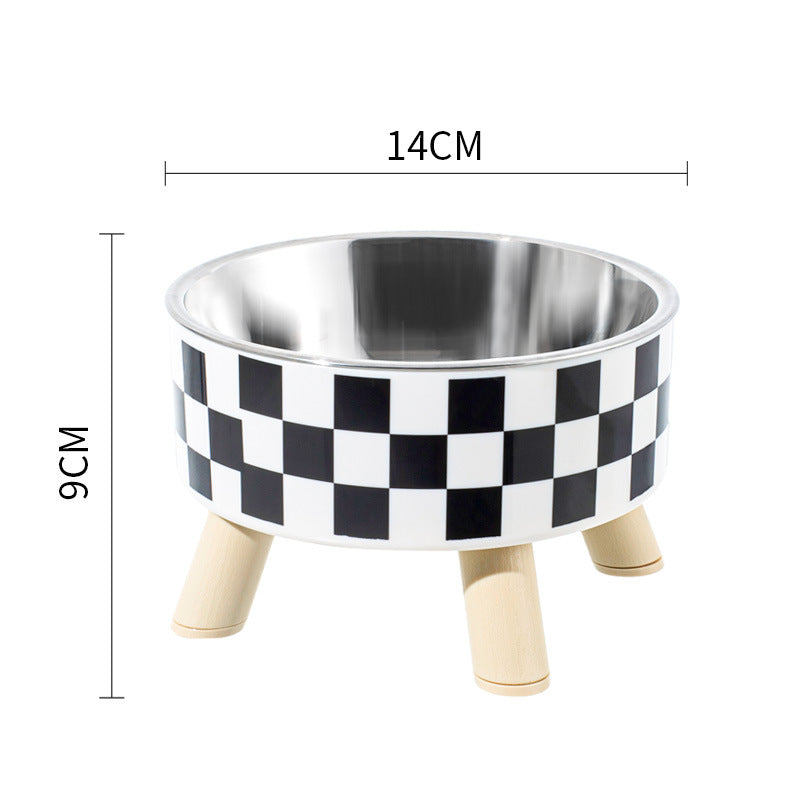 Pet stainless steel bowl non-slip large capacity dog bowl cat goblet bowl neck protection pet bowl anti-knock cat bowl new