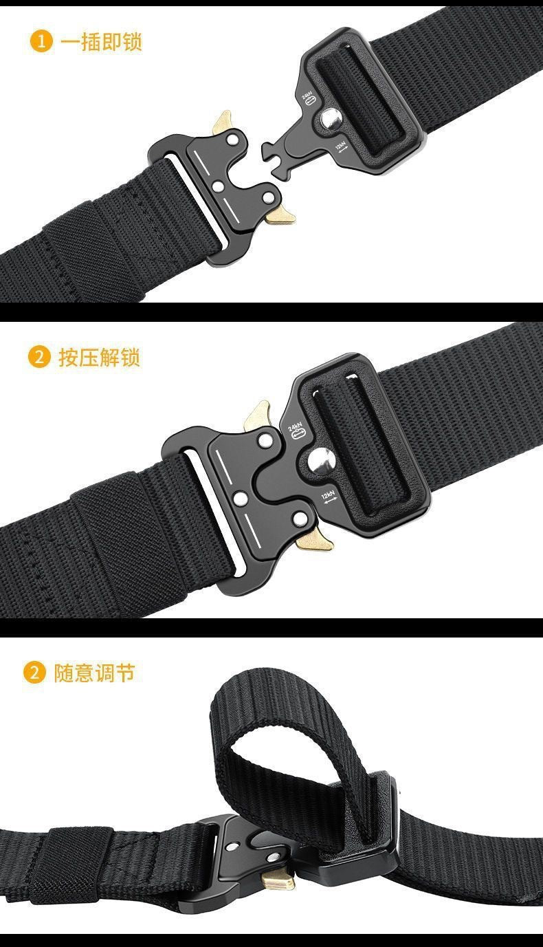 Factory direct cross-border nylon automatic buckle belt outdoor tooling tactical pants belt military training belt men wholesale