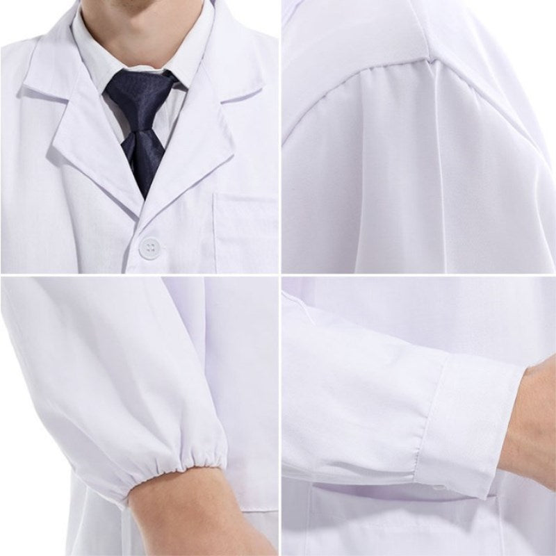 Work Clothes White Coat Doctor's Clothes Pharmacy Beauty Salon Food Factory Tooling Experimental Clothes Chef Long Sleeve White Coat