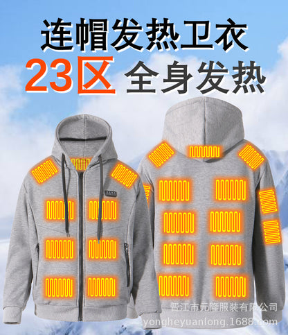 Manufacturer's New Smart Heating and Thermal Sweatshirt Outdoor Leisure Four-Control 23-Zone Constant Temperature Charging Heating Jacket