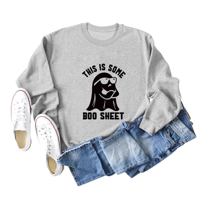 Women's Letter Printed Sweatshirt Cross-Border European and American Fashion Letter Women's Clothing 3D Printed Round Neck Sweatshirt